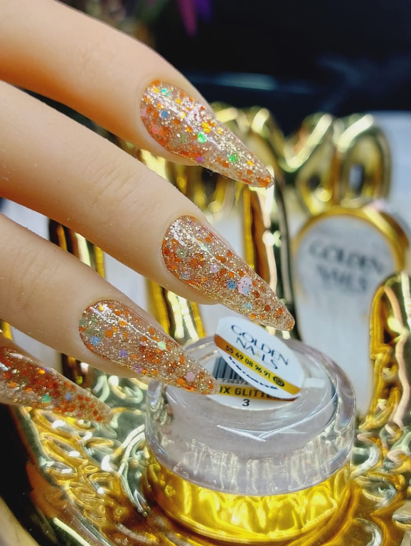 MIX GLITTERY #3 GOLDEN NAILS